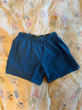 JANJI mens 5” multi short medium blue running marathon gym travel compression